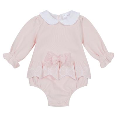 Picture of Deolinda Baby Deena Needlecord Romper With Ruffle Skirt - Pink 