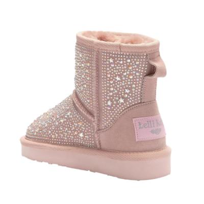 Picture of Lelli Kelly Girls Rhinestone Sheepskin Mid Calf Boot - Rosa Pink 