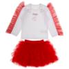 Picture of Daga Girls Ceremony & Elegance Top & Tulle Skirt Set - White Red