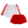 Picture of Daga Girls Ceremony & Elegance Top & Tulle Skirt Set - White Red