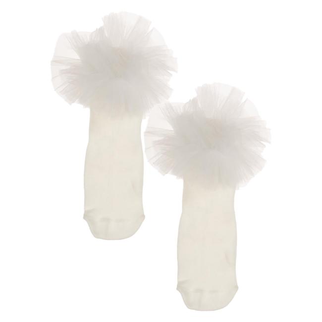 Picture of Daga Girls  Ankle Socks With Tulle - Ivory