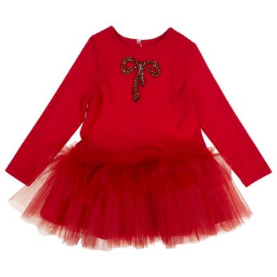 Picture of Daga Girls Not Only Christmas Jersey & Tulle Dress - Red 