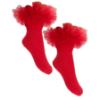 Picture of Daga Girls Not Only Christmas Ankle Socks With Tulle - Red 