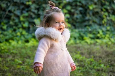 Picture of Mac Ilusion Baby Cobijar Collection Girls Knitted Coat With Hood - Nude Pink