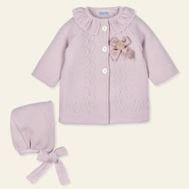 Picture of Mac Ilusion Baby Mimar Collection Girls Knitted Coat & Bonnet Set X 2 - Lilac