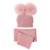 Picture of Mac Ilusion Baby Luxury Collection Detachable Double Pom Pom Hat & Scarf Set - Orchid Pink 