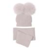 Picture of Mac Ilusion Baby Luxury Collection Detachable Double Pom Pom Hat & Scarf Set - Nut Beige