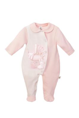 Picture of First Baby Front Fastening Vintage Pram Babygrow - Pink