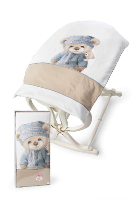 Picture of Sofija Baby Michael Padded Blanket - Ivory Blue Beige