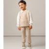 Picture of Caramelo Kids Boys Knitted Zip Neck Polo Set - Beige 