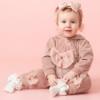 Picture of Caramelo Kids Baby Girls Velour All In One With Tulle Bow - Pink