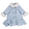 Picture of Sarah Louise Girls Winter Coat & Hat Set With Faux Fur Trim X 2 - Pale Blue Ivory