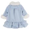 Picture of Sarah Louise Girls Winter Coat & Hat Set With Faux Fur Trim X 2 - Pale Blue Ivory