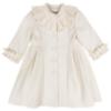 Picture of Sarah Louise Girls Winter Coat & Hat Set with Velvet Ruffles X 2 - Ivory