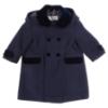 Picture of Sarah Louise Boys Traditional Winter Coat With Detachable Hood - Navy Blue