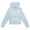 Picture of Juicy Couture Girls Diamante Zip Through Velour Hoodie - Stone Blue