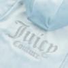 Picture of Juicy Couture Girls Diamante Zip Through Velour Hoodie - Stone Blue