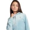 Picture of Juicy Couture Girls Diamante Zip Through Velour Hoodie - Stone Blue