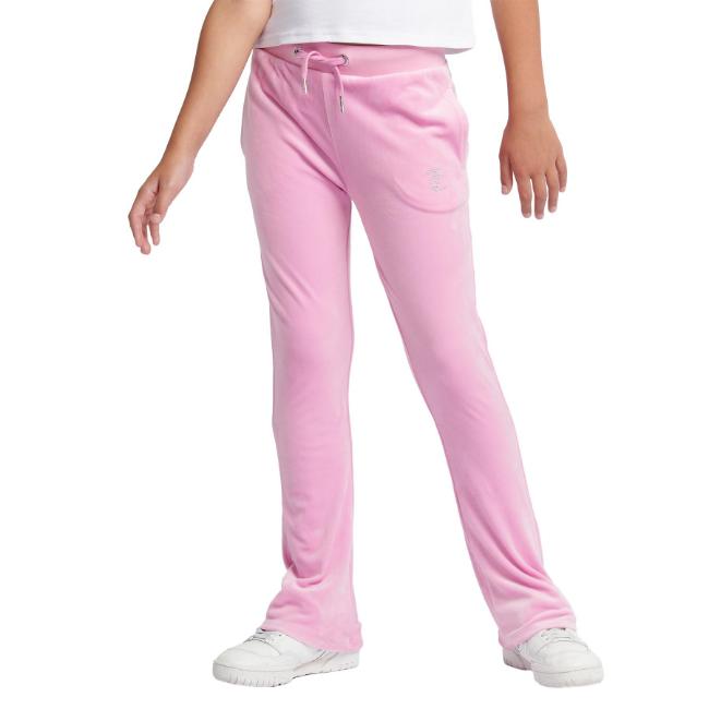 Picture of Juicy Couture Girls Diamante Bootcut Velour Jogger - Pinky Lilac Chiffon