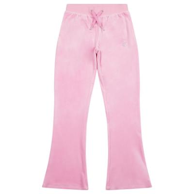 Picture of Juicy Couture Girls Diamante Bootcut Velour Jogger - Pinky Lilac Chiffon