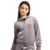 Picture of Juicy Couture Girls Diamante Zip Through Velour Hoodie - Rabbit Grey