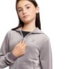 Picture of Juicy Couture Girls Diamante Zip Through Velour Hoodie - Rabbit Grey