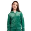 Picture of Juicy Couture Girls Diamante Zip Through Velour Hoodie - Posy Green