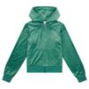 Picture of Juicy Couture Girls Diamante Zip Through Velour Hoodie - Posy Green