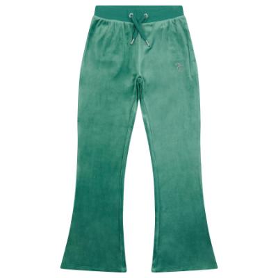 Picture of Juicy Couture Girls Diamante Bootcut Velour Jogger - Posy Green