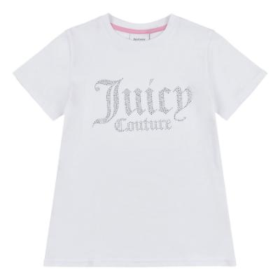 Picture of PRE ORDER Juicy Couture Girls Diamante Fitted SS Tee - Bright White 