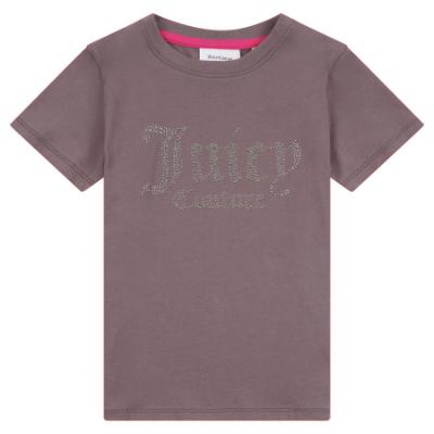 Picture of Juicy Couture Girls Diamante Fitted SS Tee - Rabbit Grey