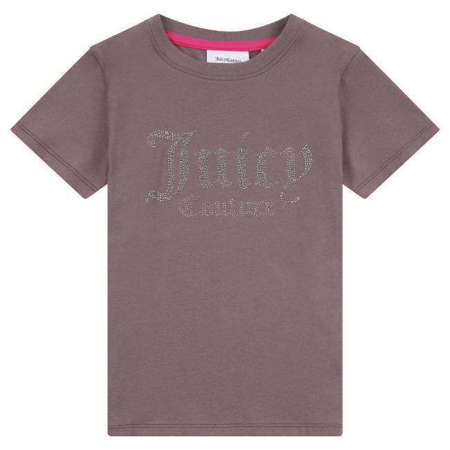 Picture of Juicy Couture Girls Diamante Fitted SS Tee - Rabbit Grey