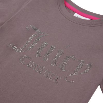 Picture of Juicy Couture Girls Diamante Fitted SS Tee - Rabbit Grey