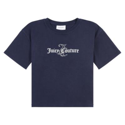 Picture of Juicy Couture Girls Glitter & Diamante Boxy Tee - Night Sky Navy