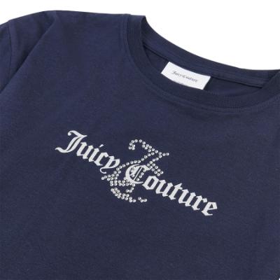 Picture of Juicy Couture Girls Glitter & Diamante Boxy Tee - Night Sky Navy