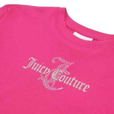 Picture of Juicy Couture Girls Glitter & Diamante Boxy Tee - Fuchsia Purple