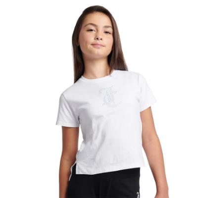 Picture of Juicy Couture Girls Tonal Diamante Tee - Bright White 