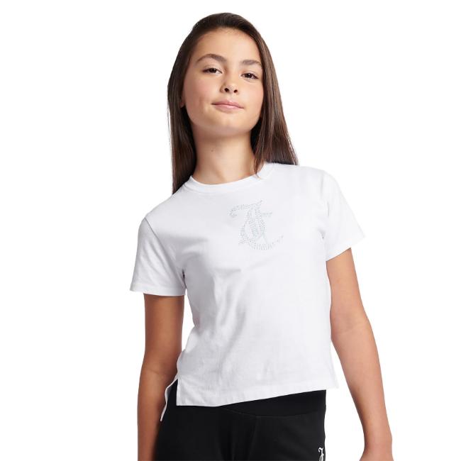 Picture of Juicy Couture Girls Tonal Diamante Tee - Bright White 