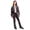 Picture of Juicy Couture Girls Leopard Print Zip Through Velour Hoodie - Black 