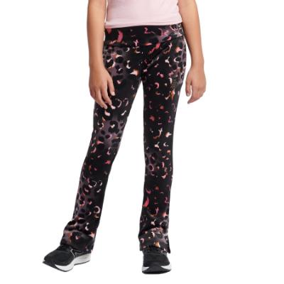 Picture of Juicy Couture Girls Deep Waistband Leopard Print Velour Jogger - Black