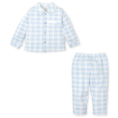 Picture of Tutto Piccolo Boys Christmas Collection Check Pyjama Set x 2 - Pale Blue