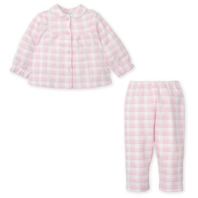 Picture of Tutto Piccolo Girls Christmas Collection Check Pyjama Set x 2 - Pale Pink