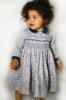 Picture of Sarah Louise Girls Smocked Ditsy Floral  Dress - French Navy Blue 