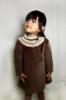 Picture of Sarah Louise Girls Velvet Dress With Detachable Smocked Collar - Gold Brown