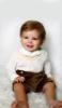 Picture of Sarah Louise Boys Smocked Blouse & Velvet Short Set - Ivory Gold Brown