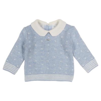 Picture of Foque Baby Boys Sweater & Check Pants Set - Pale Blue