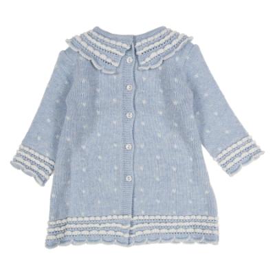 Picture of Foque Baby Girls Knitted A Line Dress - Pale Blue