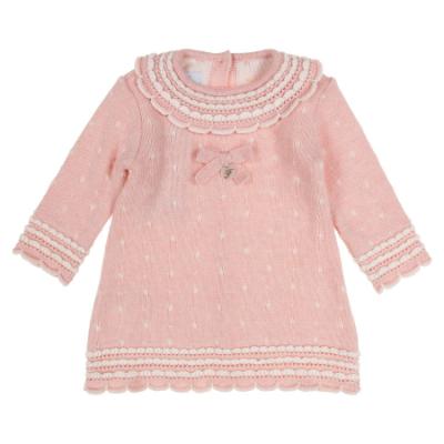 Picture of Foque Baby Girls Knitted A Line Dress - Pale Pink