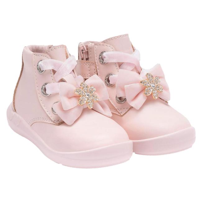 Picture of Lelli Kelly MyaToddler Diamante Flower Ankle Boot With Inside Zip - Rosa Pink