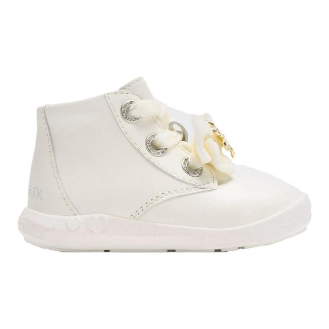 Picture of Lelli Kelly Mya Toddler Diamante Flower Ankle Boot With Inside Zip - Cream